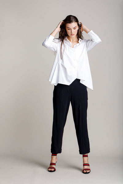 Women Extravagant Shirt / Asymmetric Cotton shirt / Oversize white shirt / Grey asymmetric top / EXPRESS SHIPPING / MD 10606 selling