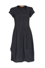 Cap Sleeve Short Dress - Black Jersey 9714