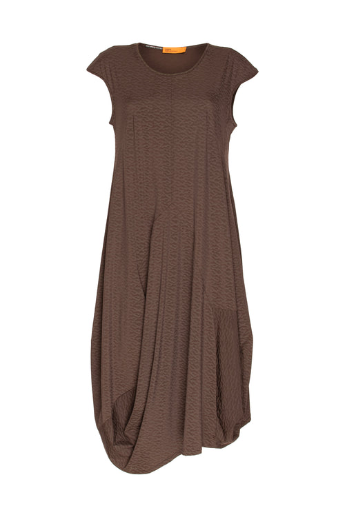 Draped Cap Sleeve Dress - Chocolate Jersey 4629