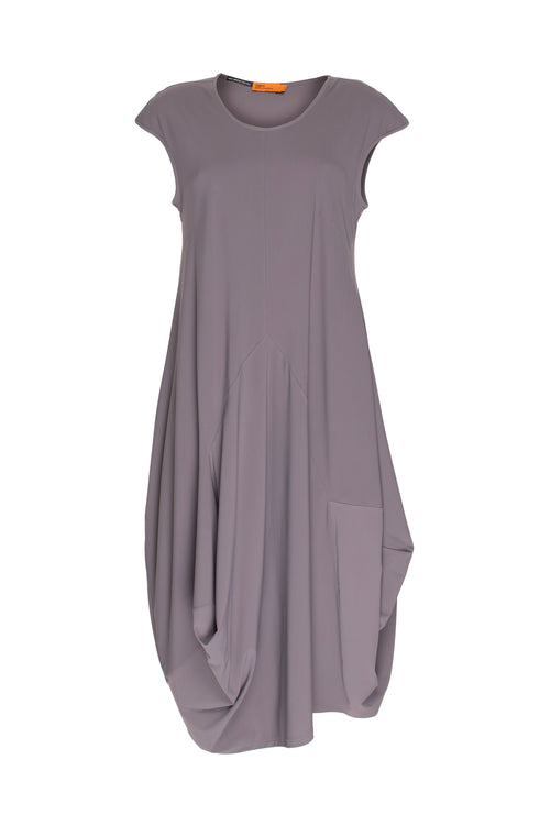 Draped Cap Sleeve Dress - Smoke Jersey 4627