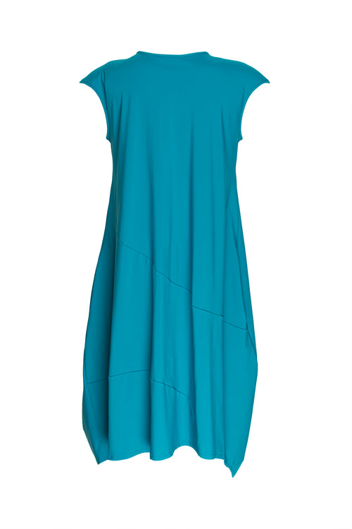 Draped Cap Sleeve Dress - Teal Jersey 4628