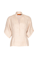 Tulip Sleeve Jacket - Natural Linen 7821