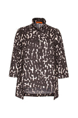 Drop Hem Shirt - Black/White Print 4617