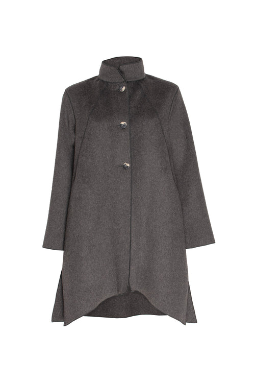 Uneven Hem Coat - Charcoal 4607