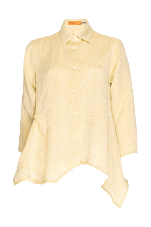 Asymmetric Angle Shirt - Lemon Linen 9772