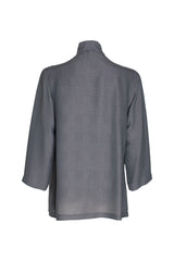 Drop Hem Shirt - Charcoal Viscoes/Silk 4614