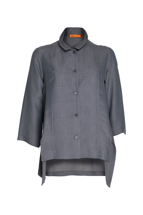 Drop Hem Shirt - Charcoal Viscoes/Silk 4614