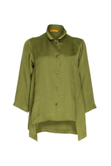 Drop Hem Shirt - Olive Viscoes 4612