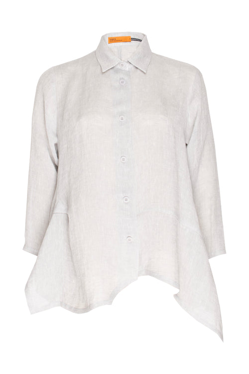 Asymmetric Angle Shirt - Silver Linen 9771