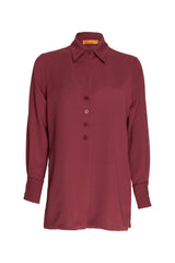 4 Button Shirt - Wine 8648