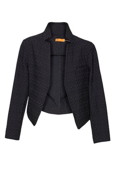 High Collar Classic Jacket - Black Snake Texture 9750